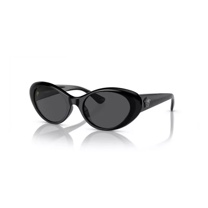 Óculos de sol de mulher Versace VE4455U GB1/87 Cat-Eye, armação preta, lentes cinzentas, 53-19-140 mm