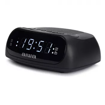 Rádio-relógio AIWA CR-09J FM com duplo alarme, visor LED, preto