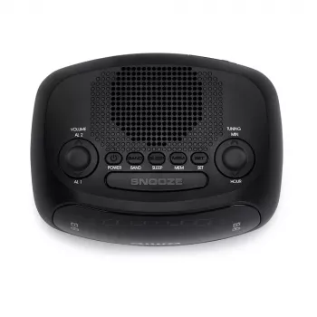 Rádio-relógio AIWA CR-09J FM com duplo alarme, visor LED, preto