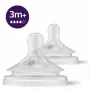 Bicos de biberão Philips Avent Natural Response, fluxo de leite rápido, 3m+, pack de 2, silicone, transparente