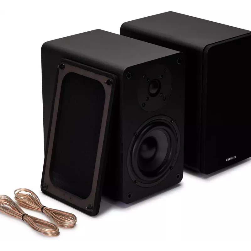 Colunas ativas de estante Hi-Fi 2.0 AIWA 2x70W RMS, preto