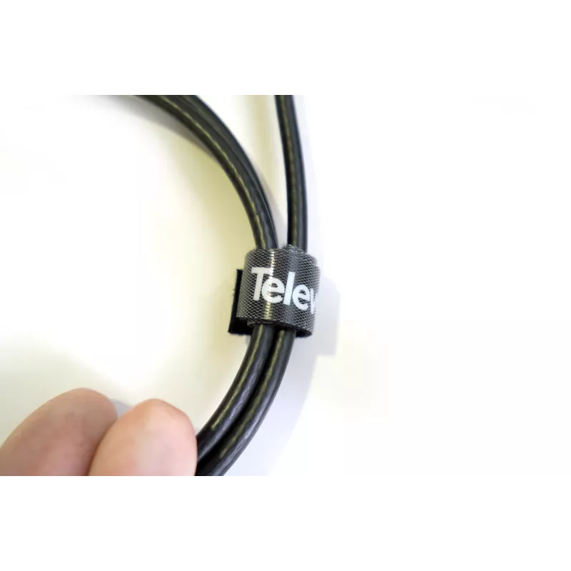 Rolo de abraçadeiras de velcro para cabos Televes KB 8, 8 mm x 10 m, preto, reutilizável 200101