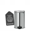 Balde de pedal Brabantia NewIcon 20L, Matt Steel