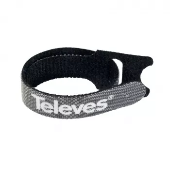 Abraçadeiras de velcro para cabos Televes KBL, pack de 10, preto, 15 mm x 250 mm 200102