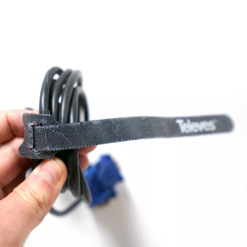 Abraçadeiras de velcro para cabos Televes KBL, pack de 10, preto, 15 mm x 250 mm 200102