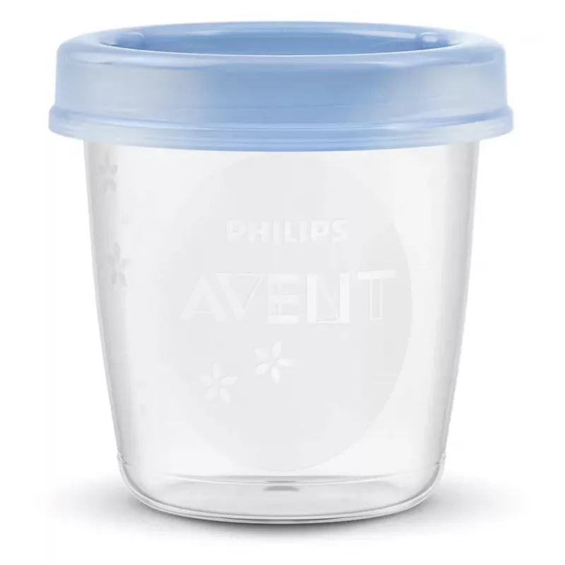 Recipientes de armazenamento de leite materno e alimentos para bebé Philips Avent 180 ml (pack de 5) com tampas