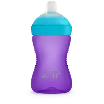 Copo de treino Philips AVENT My Grippy com bico macio 300 ml, 9m+, roxo