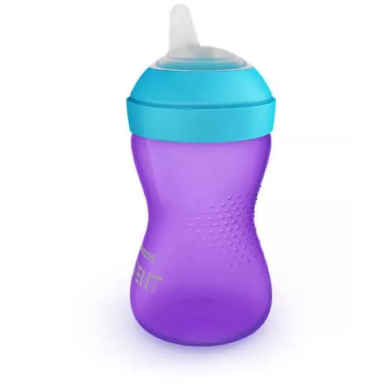 Copo de treino Philips AVENT My Grippy com bico macio 300 ml, 9m+, roxo