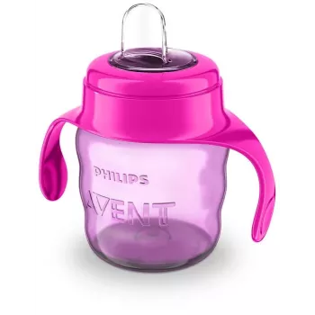 Copo de aprendizagem Philips AVENT Easy Sip com pegas, 6M+, 200 ml, bico de silicone, rosa