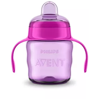 Copo de aprendizagem Philips AVENT Easy Sip com pegas, 6M+, 200 ml, bico de silicone, rosa