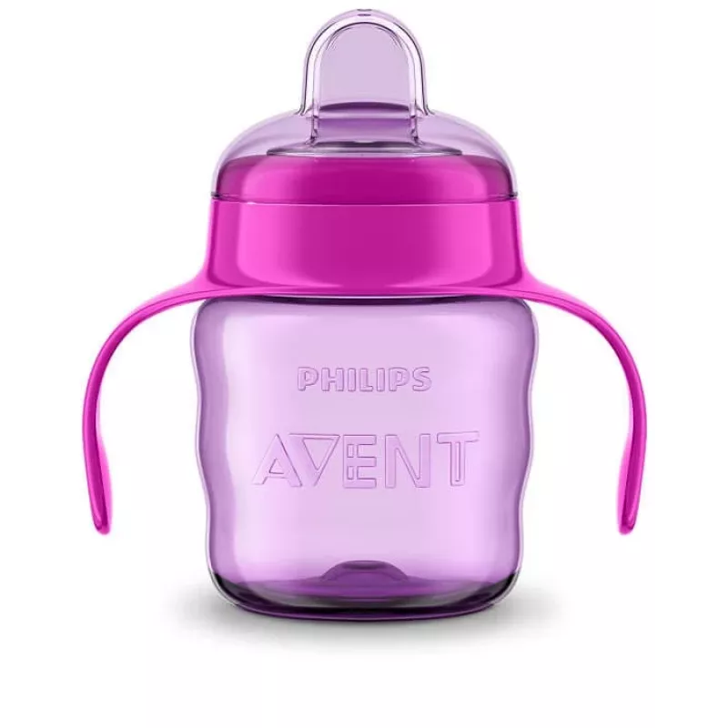 Copo de aprendizagem Philips AVENT Easy Sip com pegas, 6M+, 200 ml, bico de silicone, rosa