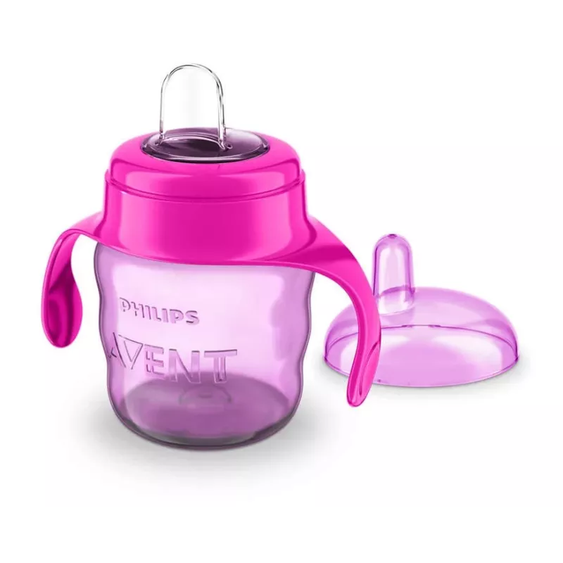 Copo de aprendizagem Philips AVENT Easy Sip com pegas, 6M+, 200 ml, bico de silicone, rosa