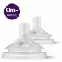 Tetinas para biberão Philips Avent Natural Response, fluxo lento, 0M+, pack de 2, silicone