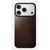 Capa traseira magnética de pele NOMAD para iPhone 17 Pro, compatível com MagSafe, pele Horween Rustic Brown