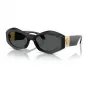 Óculos de sol Versace VE4466UGB187 para homem, armação preta, lentes cinzento-escuro, 54-19-140
