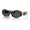 Óculos de sol Versace VE4466UGB187 para homem, armação preta, lentes cinzento-escuro, 54-19-140