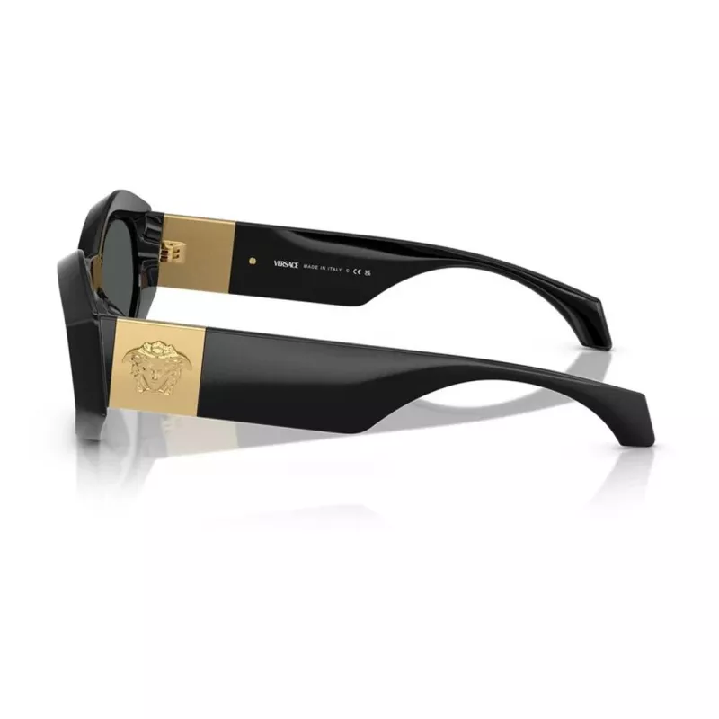 Óculos de sol Versace VE4466UGB187 para homem, armação preta, lentes cinzento-escuro, 54-19-140