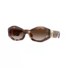 Óculos de sol Versace VE4466U para homem, quadrados, acetato, armação preta, lentes cinzentas, 54 mm VE4466U54613B