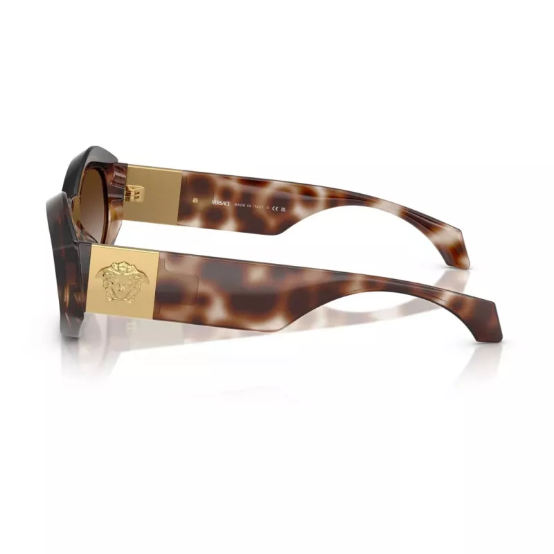 Óculos de sol Versace VE4466U para homem, quadrados, acetato, armação preta, lentes cinzentas, 54 mm VE4466U54613B