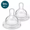 Tetinas de silicone para biberão anticólicas Philips AVENT 1M+, fluxo lento, pack de 2