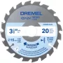 Lâmina de serra circular para madeira Dremel CS500 85 mm, com pastilhas de carboneto de tungsténio, 20 dentes, para DSM20 Compact Saw 2608846431