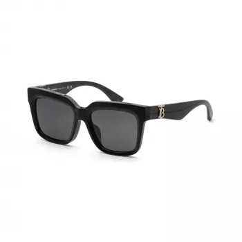 Óculos de sol Burberry BE4419F300187 para mulher, retangulares, armação preta, lentes cinzentas, 54 mm