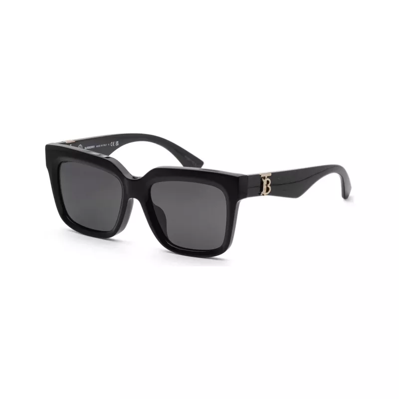 Óculos de sol Burberry BE4419F300187 para mulher, retangulares, armação preta, lentes cinzentas, 54 mm
