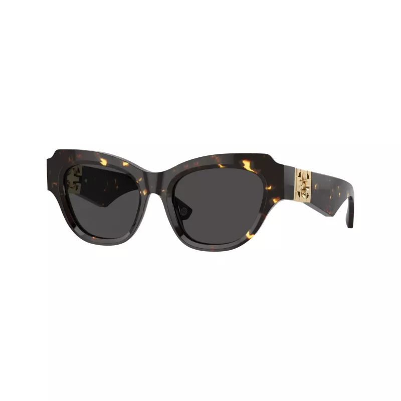 Óculos de sol cat-eye Burberry para mulher BE4423-410687, armação Havana castanho-escuro, lentes castanhas degradê, 52 mm
