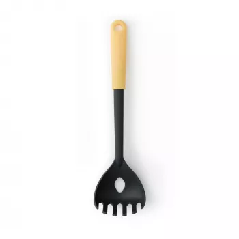 Brabantia garfo de esparguete, amarelo-vanilla, nylon, resistente ao calor, lavável na máquina de lavar louça