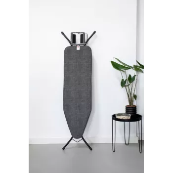 Capa de tábua de passar Brabantia Denim Black, tamanho B, 124x38 cm, acolchoamento 8mm