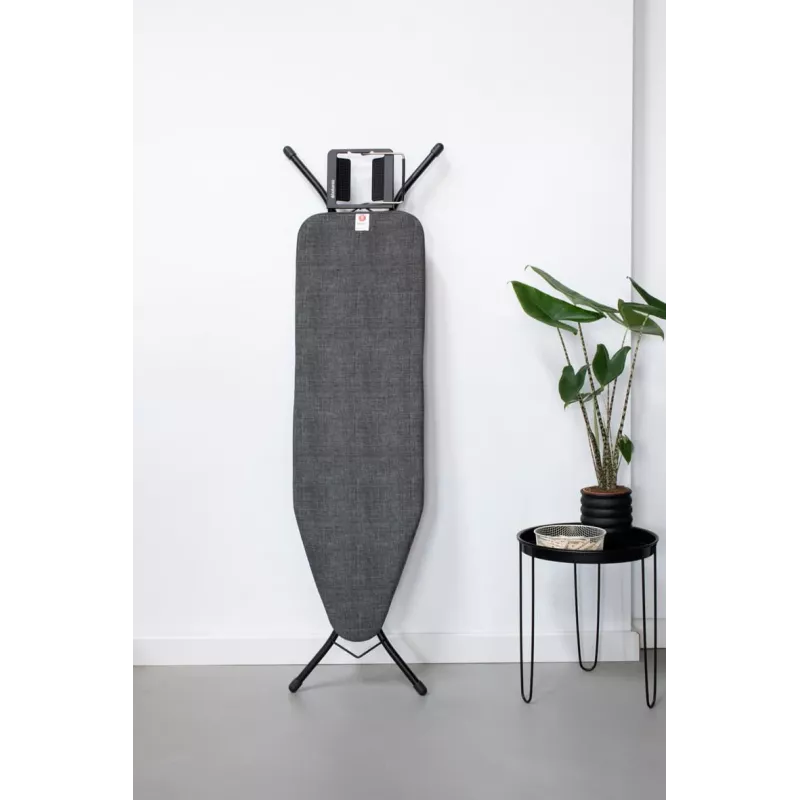Capa de tábua de passar Brabantia Denim Black, tamanho B, 124x38 cm, acolchoamento 8mm