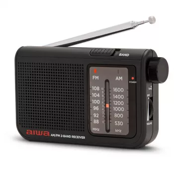AIWA RS-55/BK rádio portátil analógico AM/FM de bolso, preto