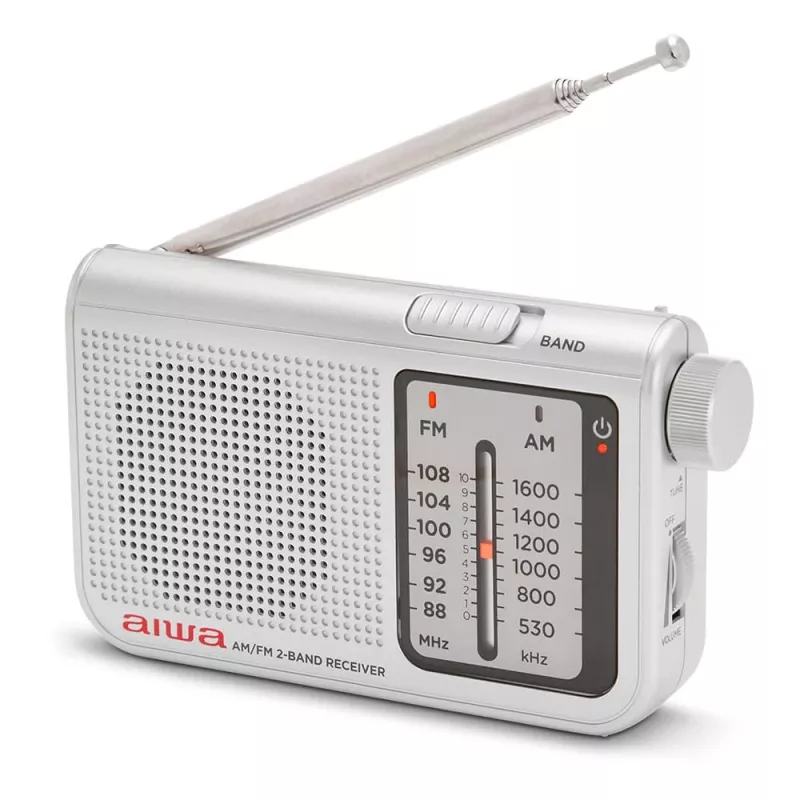 AIWA RS-55/SL rádio portátil analógico AM/FM de bolso, cinzento