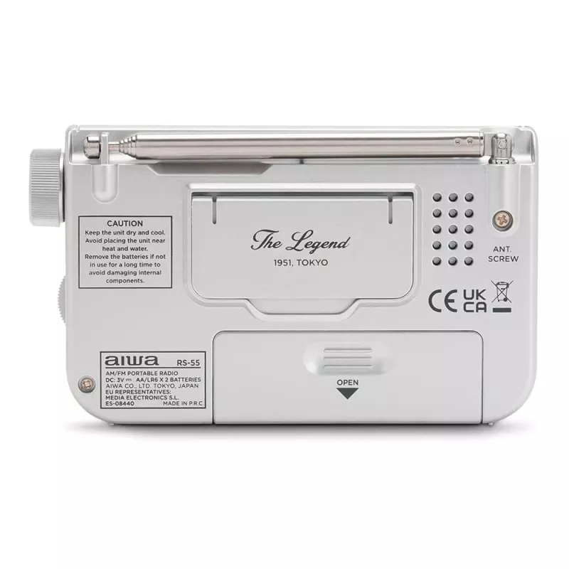 AIWA RS-55/SL rádio portátil analógico AM/FM de bolso, cinzento