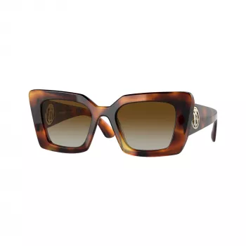 Burberry BE4344-3316T5 óculos de sol de mulher Cat-Eye, armação Havana, lentes castanhas gradiente, 51/20/140 mm