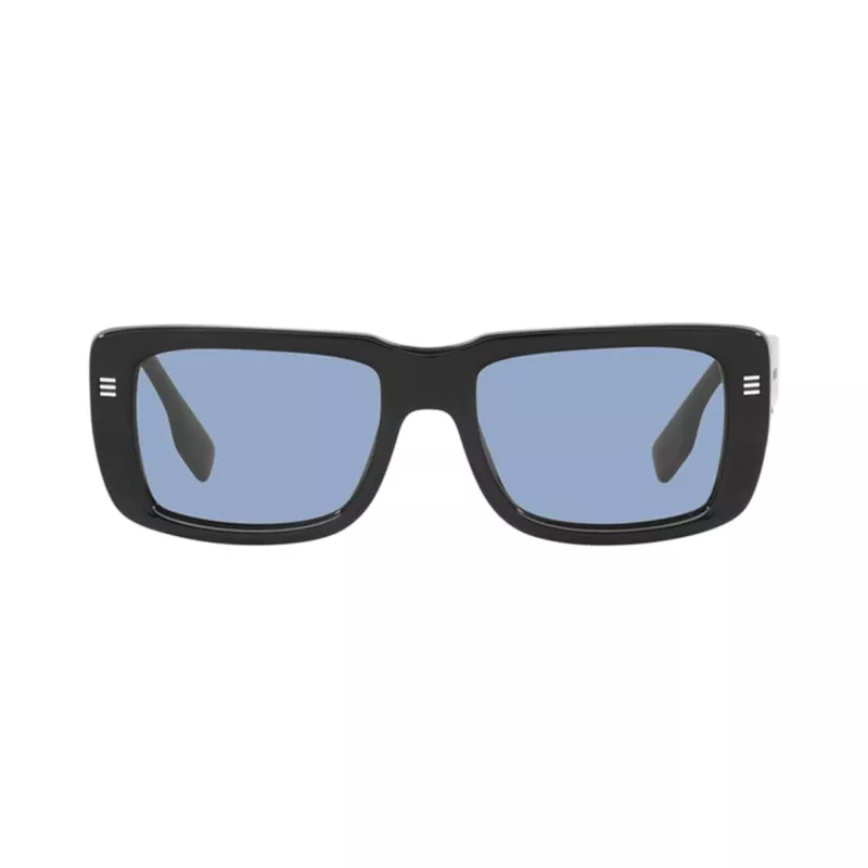 Burberry BE4376U300172 óculos de sol de homem, quadrados, armação preta, lentes cinzento-escuro, 55mm