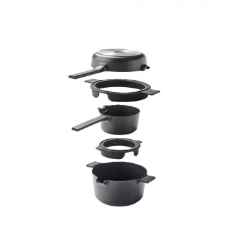 Brabantia All-in-One Conjunto de panelas e frigideiras, preto
