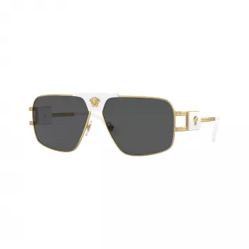 Versace VE2251-147187 óculos de sol de homem Pilot, armação Gunmetal, lentes cinzentas, 63/12/145 mm