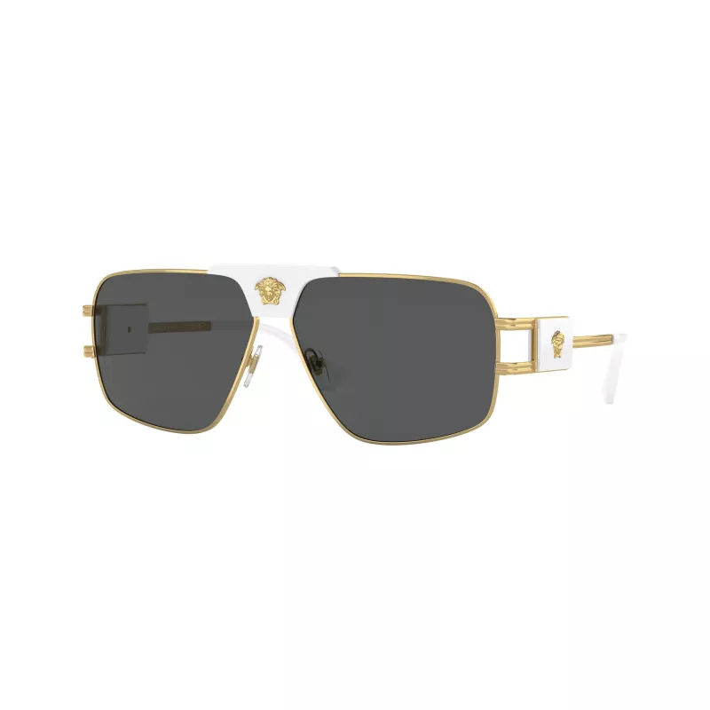 Versace VE2251-147187 óculos de sol de homem Pilot, armação Gunmetal, lentes cinzentas, 63/12/145 mm