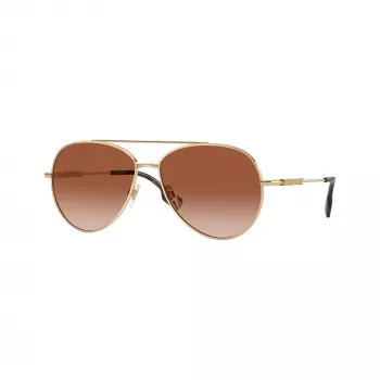 Burberry BE3147-110913 óculos de sol de mulher Cat-Eye, armação dourado-claro, lentes castanhas gradiente, 58mm