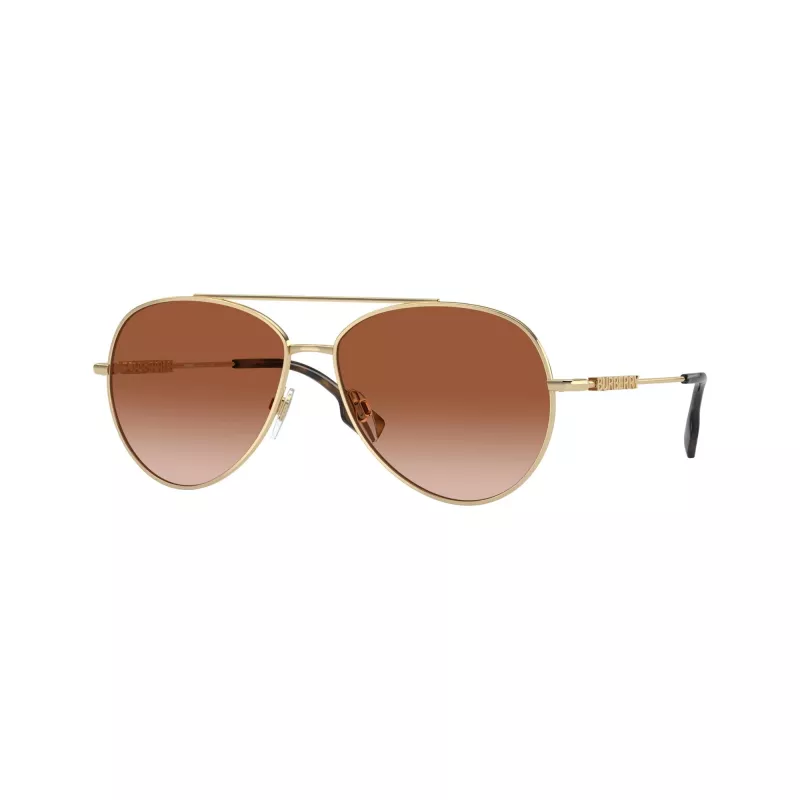 Burberry BE3147-110913 óculos de sol de mulher Cat-Eye, armação dourado-claro, lentes castanhas gradiente, 58mm