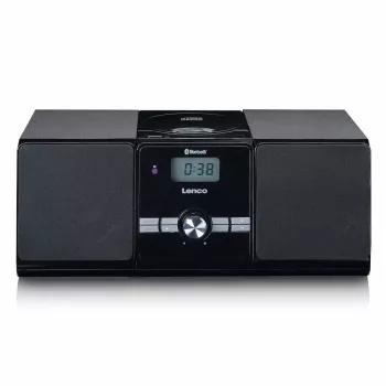 Micro-sistema de música Lenco MC-030BK com Bluetooth, CD, rádio FM, USB, AUX, preto