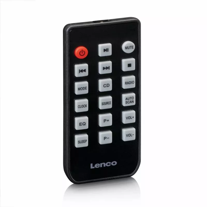 Micro-sistema de música Lenco MC-030BK com Bluetooth, CD, rádio FM, USB, AUX, preto