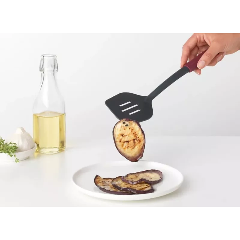 Espátula de frigideira com ranhuras Brabantia Profile Line, vermelho beringela