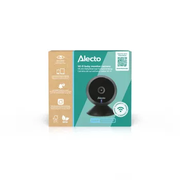 Intercomunicador de vídeo digital para bebé Alecto SMARTBABY5BK, 2,4 GHz FHSS, LCD colorido 2,4 polegadas, visão noturna, função intercomunicador, sensor de temperatura, canções de embalar, VOX, preto
