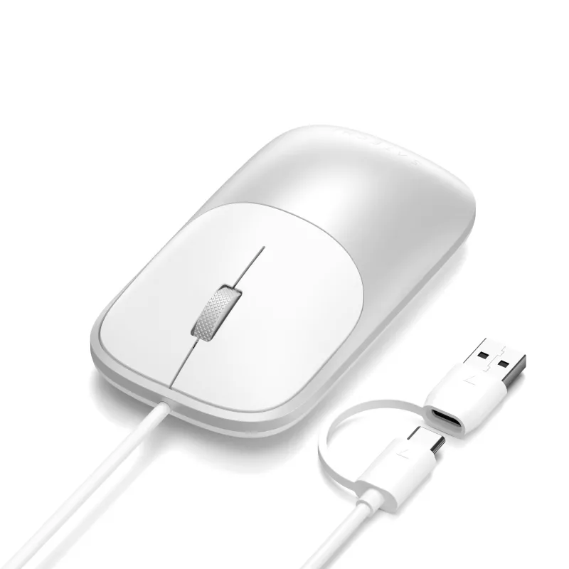Rato com fio Satechi Slim LX, prateado