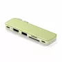 Satechi USB-C Snap Hub – Adaptador multiporta com HDMI 4K, USB 5Gbps, leitor de cartões, 45W PD (Citrus)