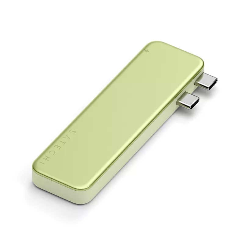 Satechi USB-C Snap Hub – Adaptador multiporta com HDMI 4K, USB 5Gbps, leitor de cartões, 45W PD (Citrus)