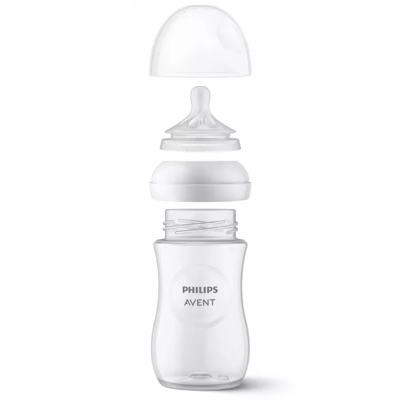 Biberão girafa Philips Avent Natural Response 260 ml, tetina de fluxo médio, 1m+