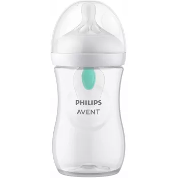 Biberão anticólicas Philips Avent Natural Response com válvula AirFree 260 ml, tetina de fluxo médio, 1M+